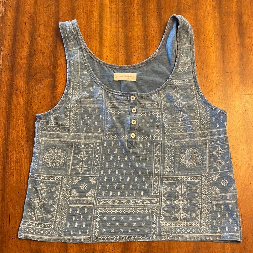 Lucky Brand - Blue/White Crop Tank Top - GUC!!